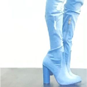 CAPE ROBBIN DENIM BOOTS. SIZE- 10